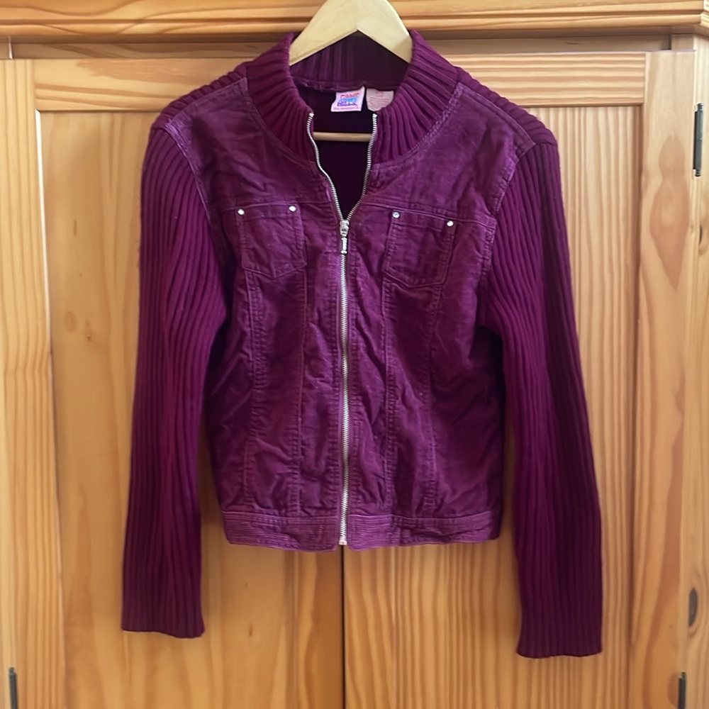 Vintage Camp Beverly Hills Corduroy & Knit Full Zip Jacket - Large 14/16